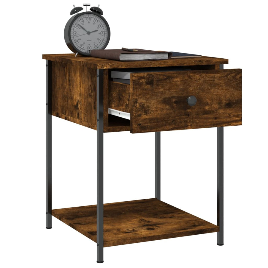Nachtkastjes 2 St 44X45X58 Cm Bewerkt Hout Gerookt Eikenkleurig