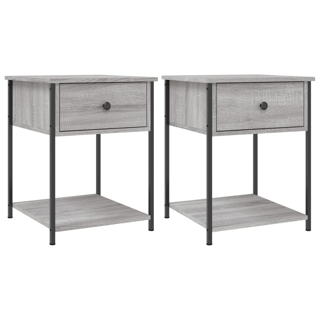 Nachtkastjes 2 St 44X45X58 Cm Bewerkt Hout Grijs Sonoma Eiken