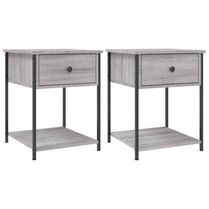 Nachtkastjes 2 St 44X45X58 Cm Bewerkt Hout Grijs Sonoma Eiken