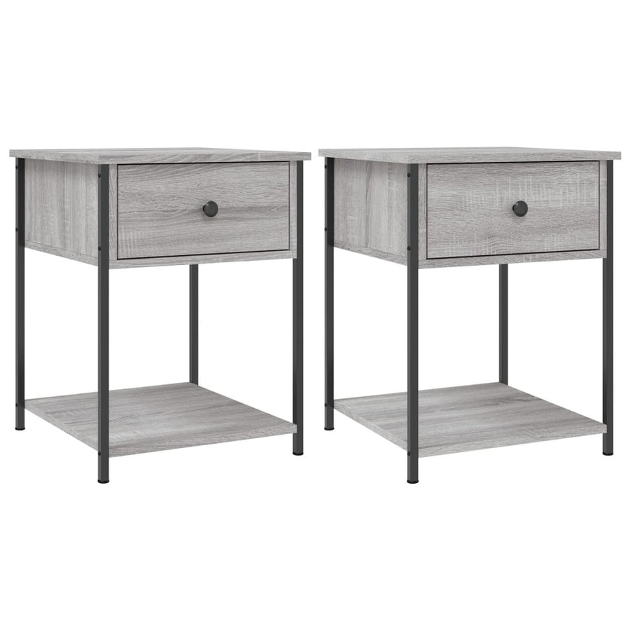Nachtkastjes 2 St 44X45X58 Cm Bewerkt Hout Grijs Sonoma Eiken