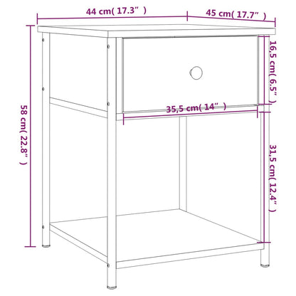 Nachtkastjes 2 St 44X45X58 Cm Bewerkt Hout Grijs Sonoma Eiken