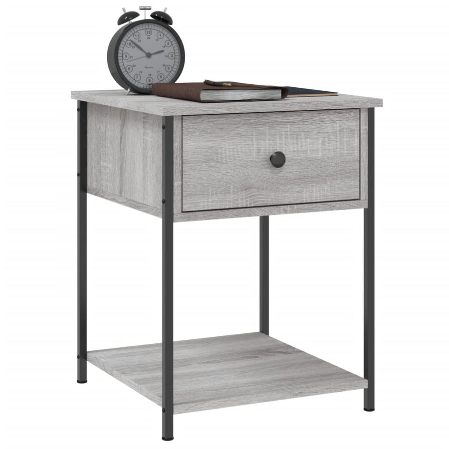Nachtkastjes 2 St 44X45X58 Cm Bewerkt Hout Grijs Sonoma Eiken