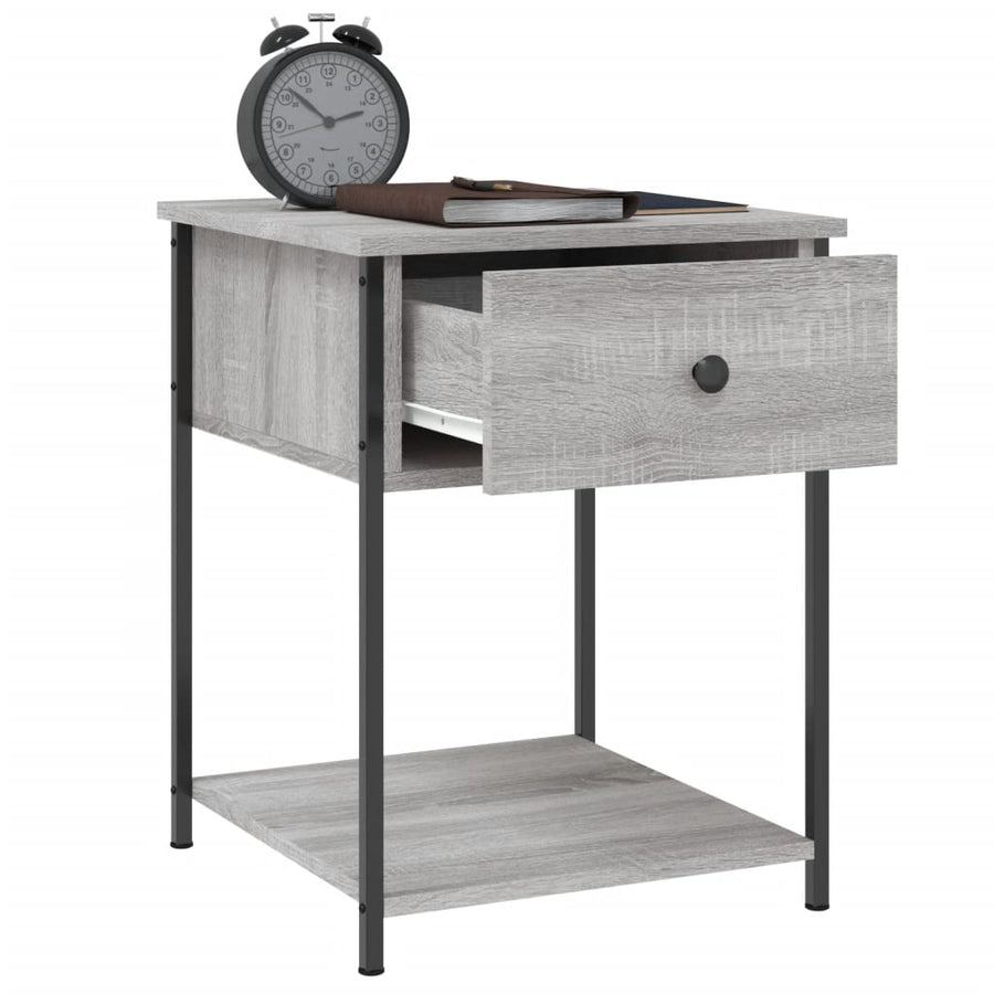 Nachtkastjes 2 St 44X45X58 Cm Bewerkt Hout Grijs Sonoma Eiken