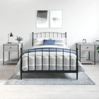 Nachtkastjes 2 st 44x45x58 cm bewerkt hout grijs sonoma eiken