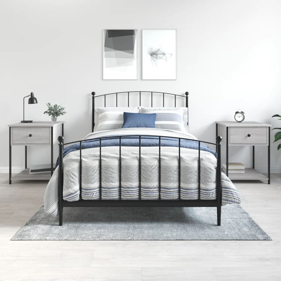 Nachtkastjes 2 St 44X45X58 Cm Bewerkt Hout Grijs Sonoma Eiken