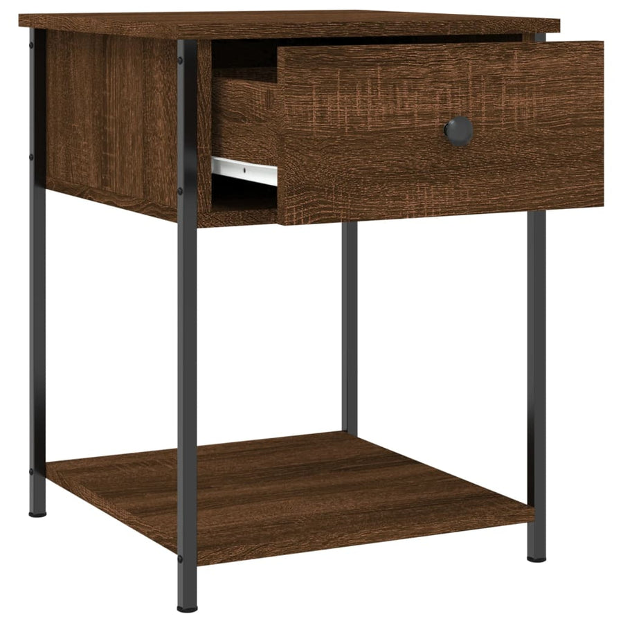 Nachtkastje 44X45X58 Cm Bewerkt Hout Bruin Eikenkleur