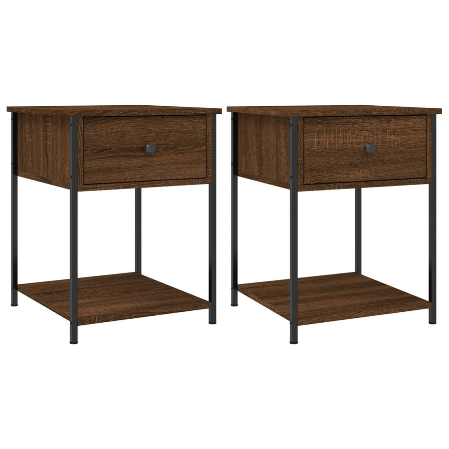 Nachtkastjes 2 St 44X45X58 Cm Bewerkt Hout Bruin Eikenkleur