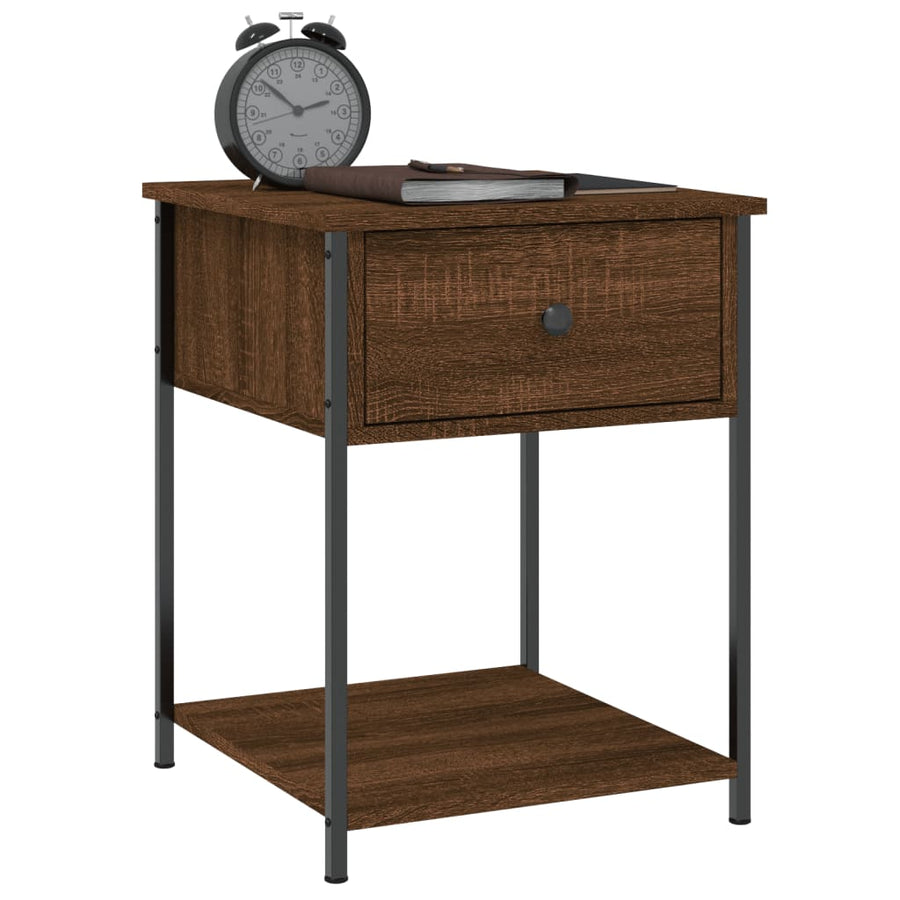Nachtkastjes 2 St 44X45X58 Cm Bewerkt Hout Bruin Eikenkleur