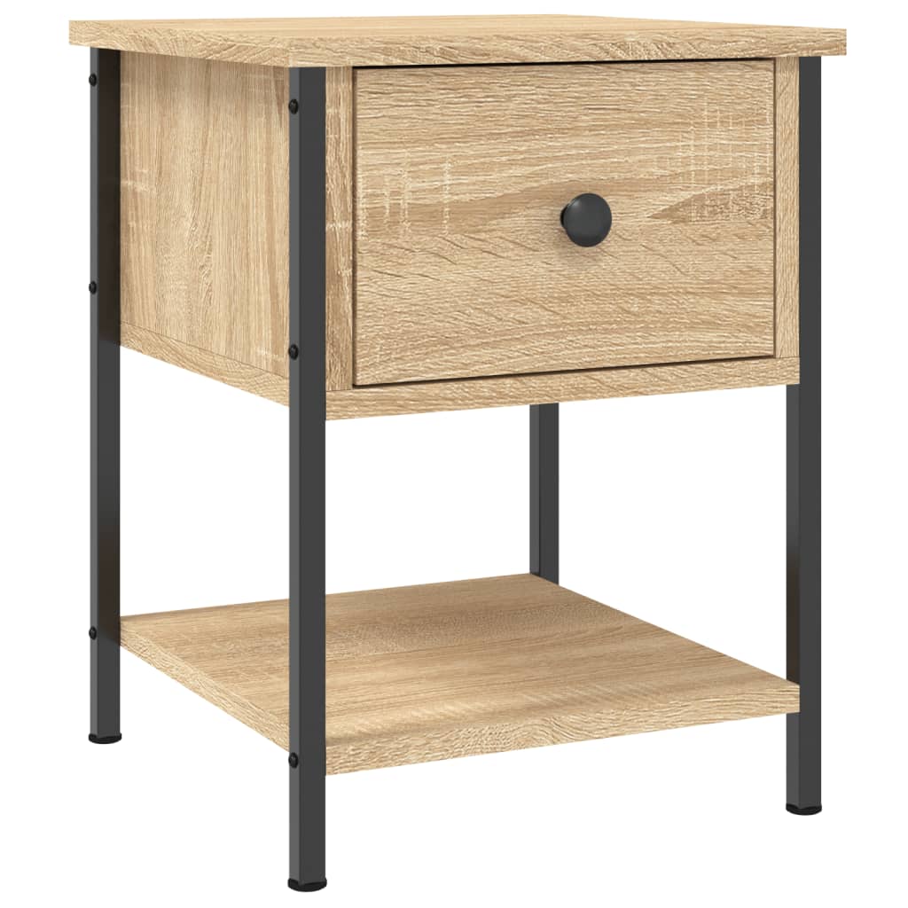 Nachtkastje 34X35,5X45 Cm Bewerkt Hout Kleurig 1 Sonoma eiken