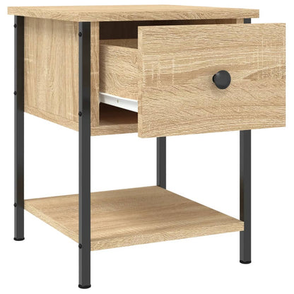 Nachtkastje 34X35,5X45 Cm Bewerkt Hout Kleurig 1 Sonoma eiken