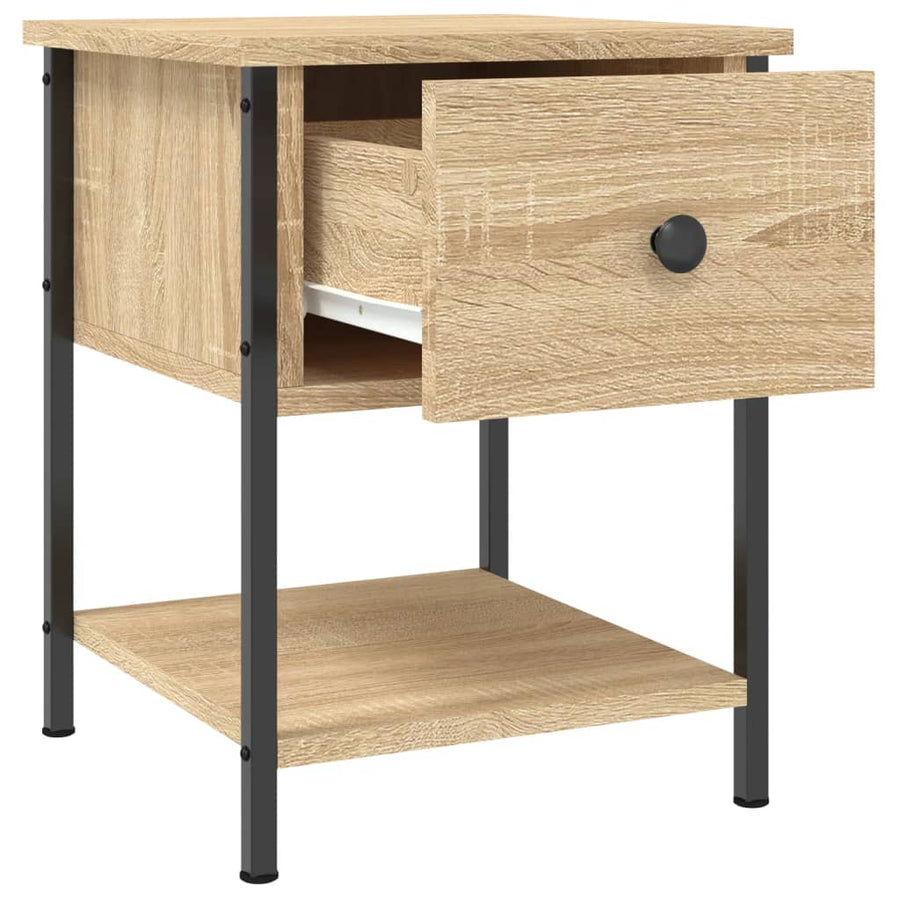 Nachtkastje 34X35,5X45 Cm Bewerkt Hout Kleurig 1 Sonoma eiken