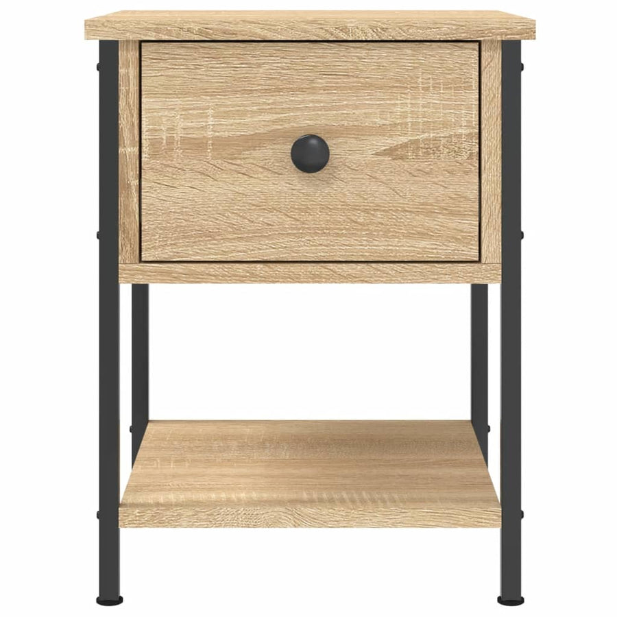 Nachtkastje 34X35,5X45 Cm Bewerkt Hout Kleurig 1 Sonoma eiken