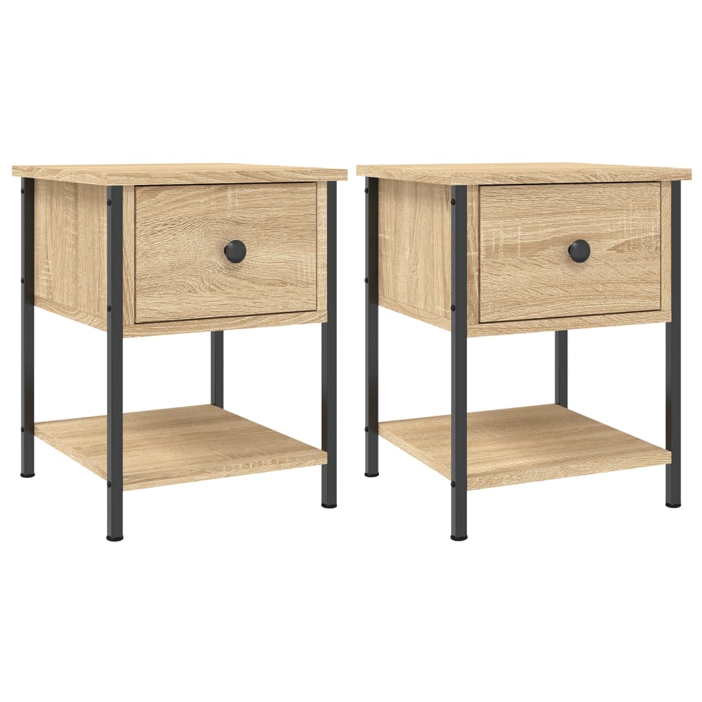 Nachtkastjes 34X35,5X45 Cm Kleurig 2 Sonoma eiken