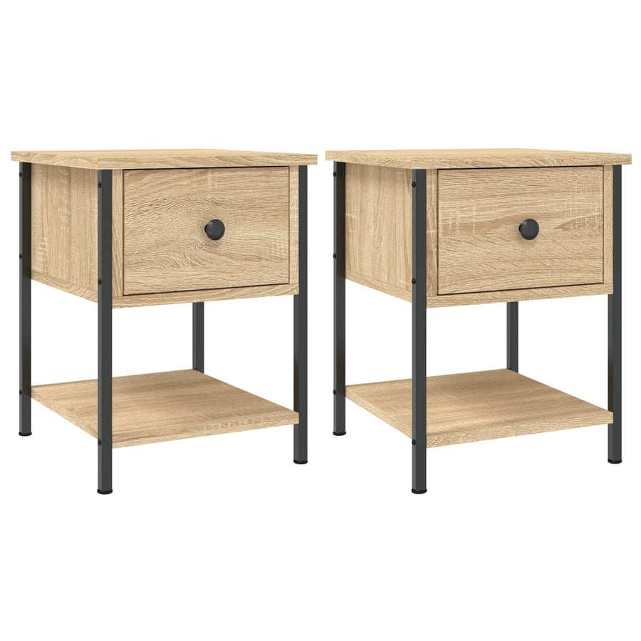 Nachtkastjes 34X35,5X45 Cm Kleurig 2 Sonoma eiken