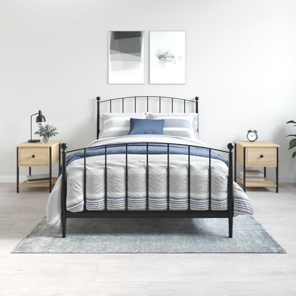 Nachtkastjes 34X35,5X45 Cm Kleurig 2 Sonoma eiken