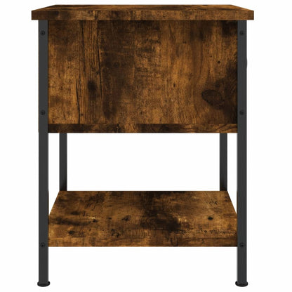 Nachtkastje 34X35,5X45 Cm Bewerkt Hout Kleurig 1 Gerookt eiken