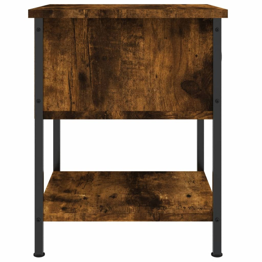 Nachtkastje 34X35,5X45 Cm Bewerkt Hout Kleurig 1 Gerookt eiken