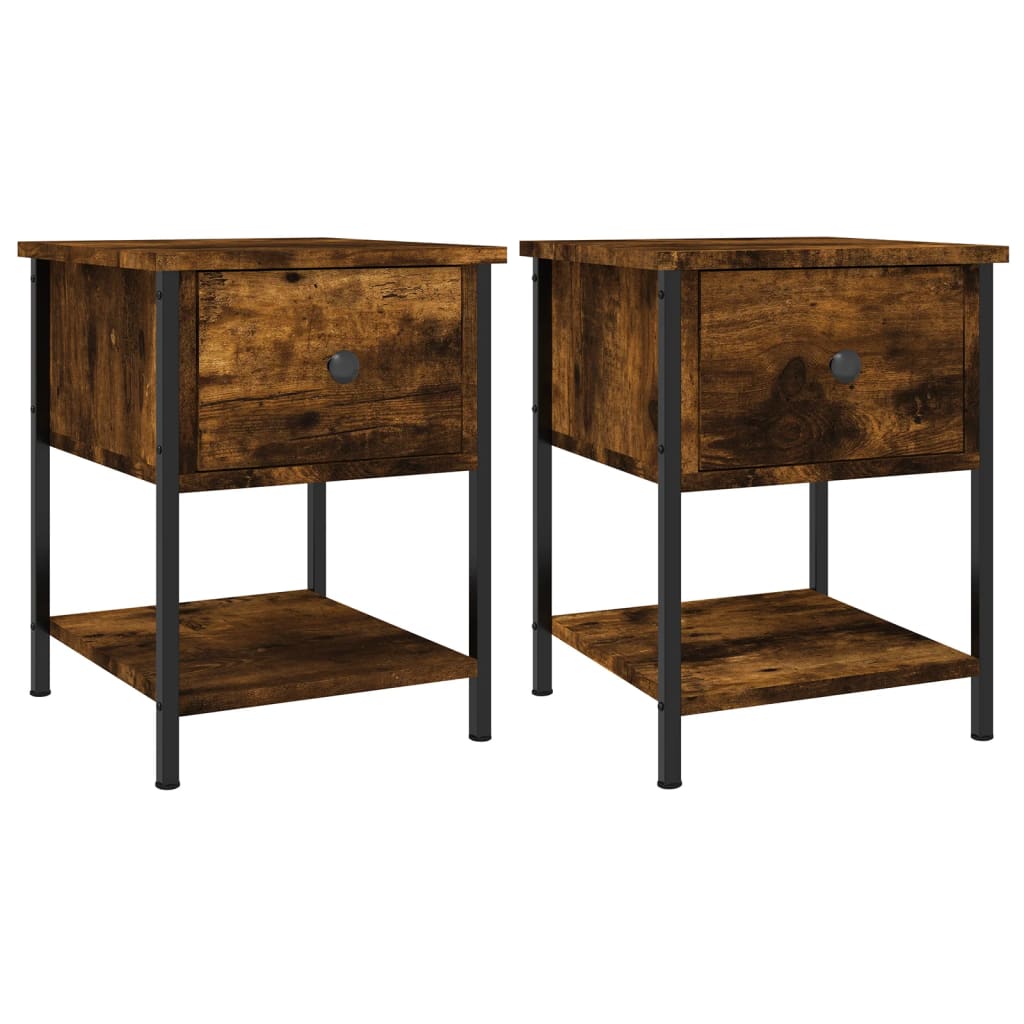 Nachtkastjes 34X35,5X45 Cm Bewerkt Hout Kleur 2 Gerookt eiken
