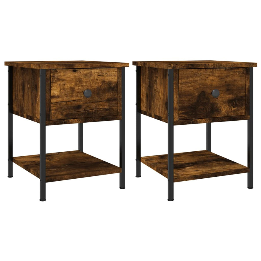 Nachtkastjes 34X35,5X45 Cm Bewerkt Hout Kleur 2 Gerookt eiken