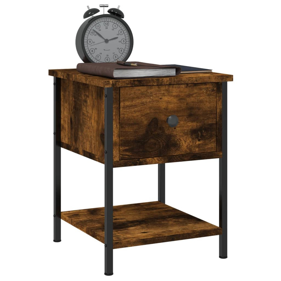 Nachtkastjes 34X35,5X45 Cm Bewerkt Hout Kleur 2 Gerookt eiken