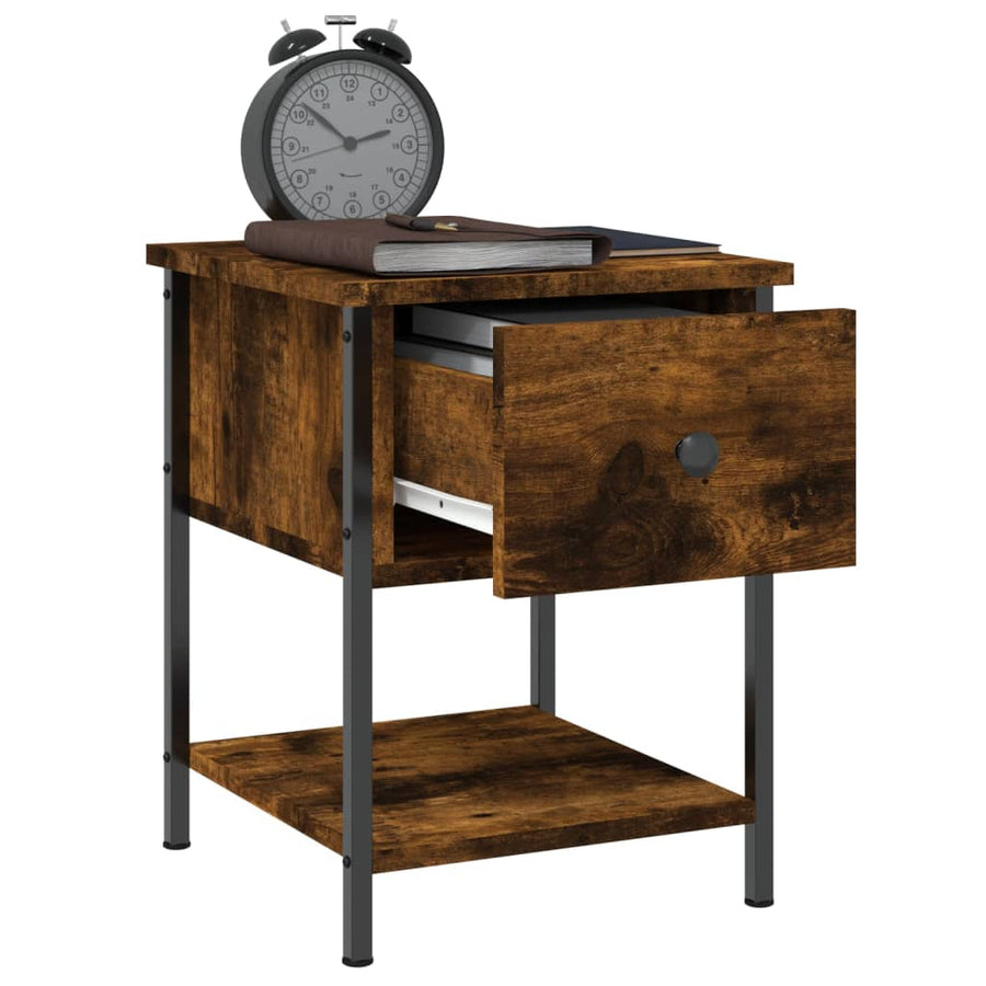 Nachtkastjes 34X35,5X45 Cm Bewerkt Hout Kleur 2 Gerookt eiken