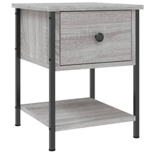 Nachtkastje 34X35,5X45 Cm Bewerkt Hout Eikenkleur 1 Grijs sonoma