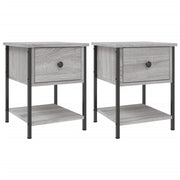 Nachtkastjes 2 stuks 34x35,5x45 cm bewerkt hout grijs