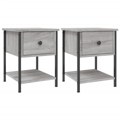 Nachtkastjes 34X35,5X45 Cm Bewerkt Hout Eiken 2 Grijs sonoma