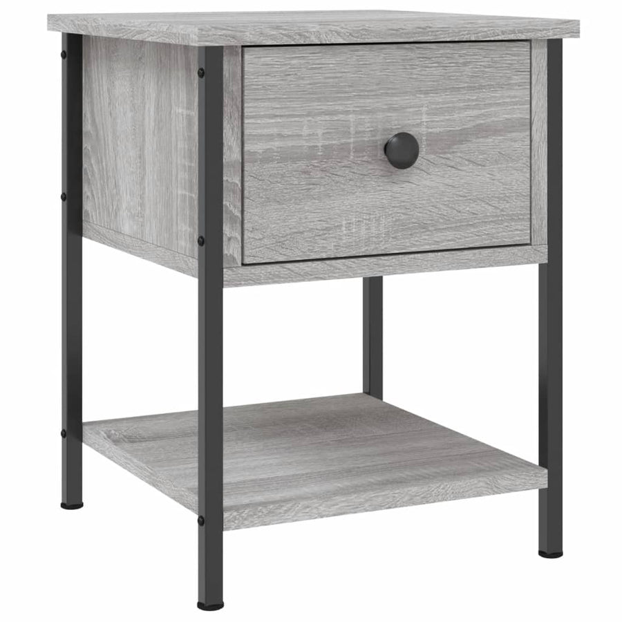 Nachtkastjes 34X35,5X45 Cm Bewerkt Hout Eiken 2 Grijs sonoma