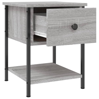 Nachtkastjes 34X35,5X45 Cm Bewerkt Hout Eiken 2 Grijs sonoma