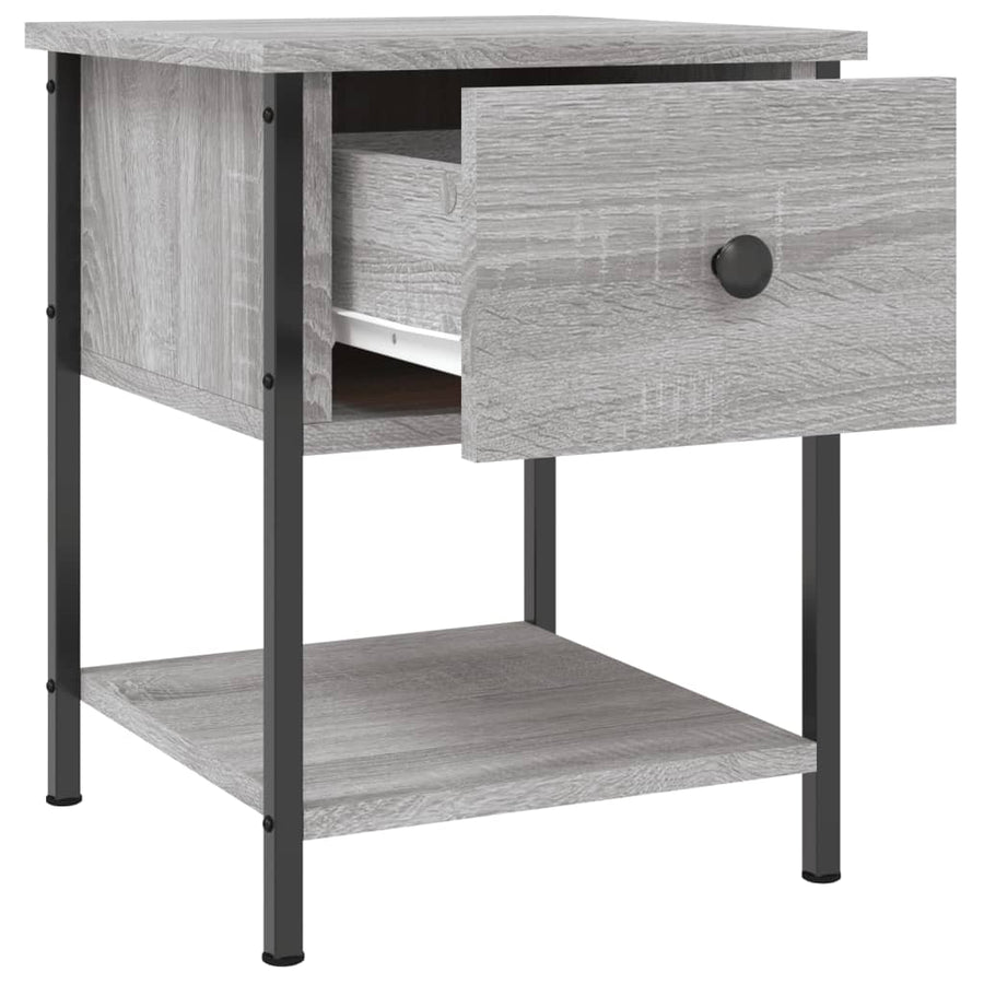 Nachtkastjes 34X35,5X45 Cm Bewerkt Hout Eiken 2 Grijs sonoma