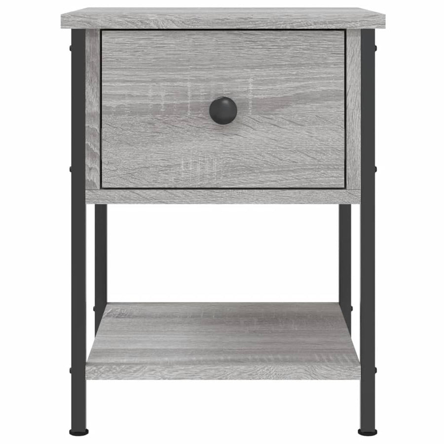 Nachtkastjes 34X35,5X45 Cm Bewerkt Hout Eiken 2 Grijs sonoma