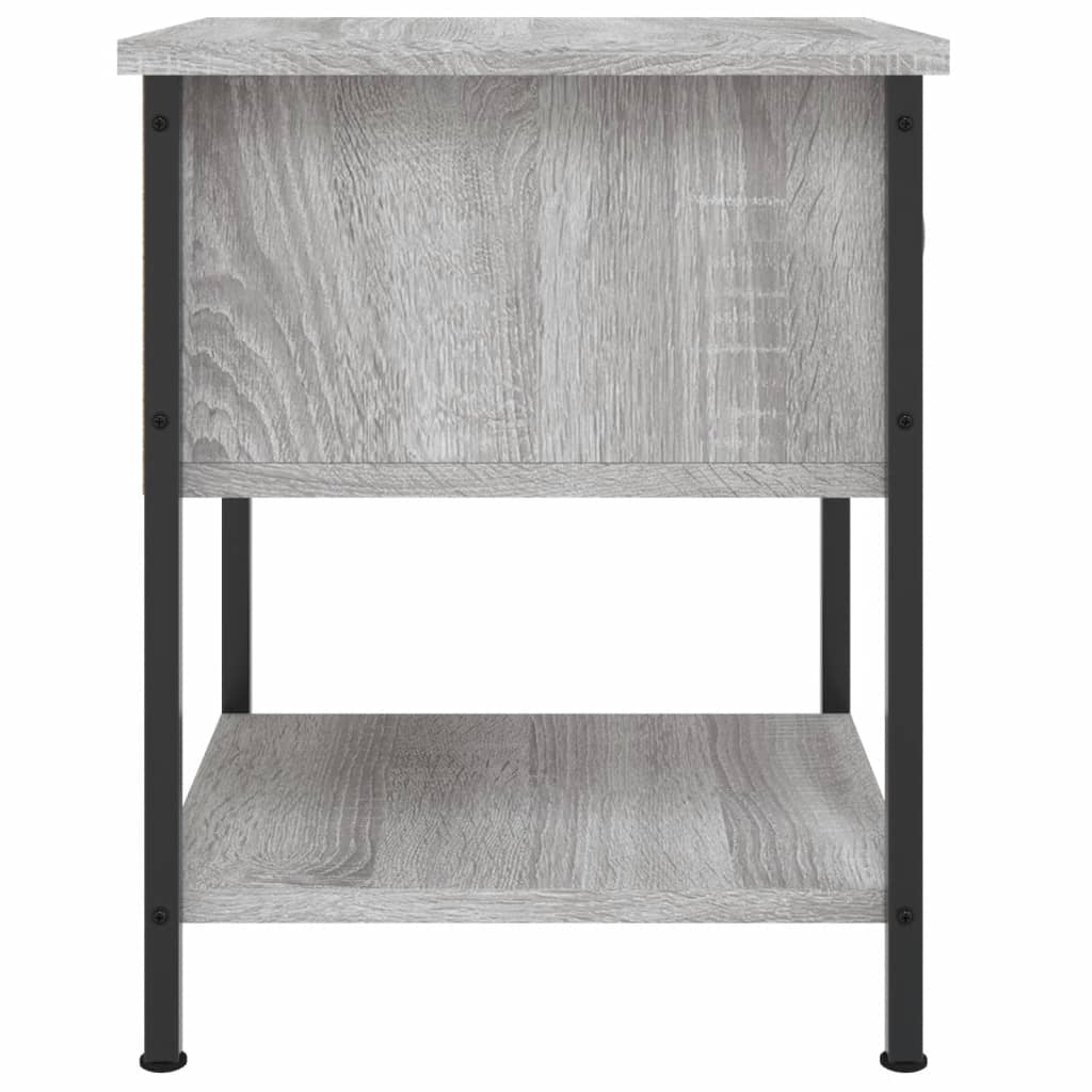 Nachtkastjes 34X35,5X45 Cm Bewerkt Hout Eiken 2 Grijs sonoma