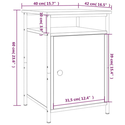 Nachtkastje 40X42X60 Cm Bewerkt Hout Kleurig 1 Sonoma eiken