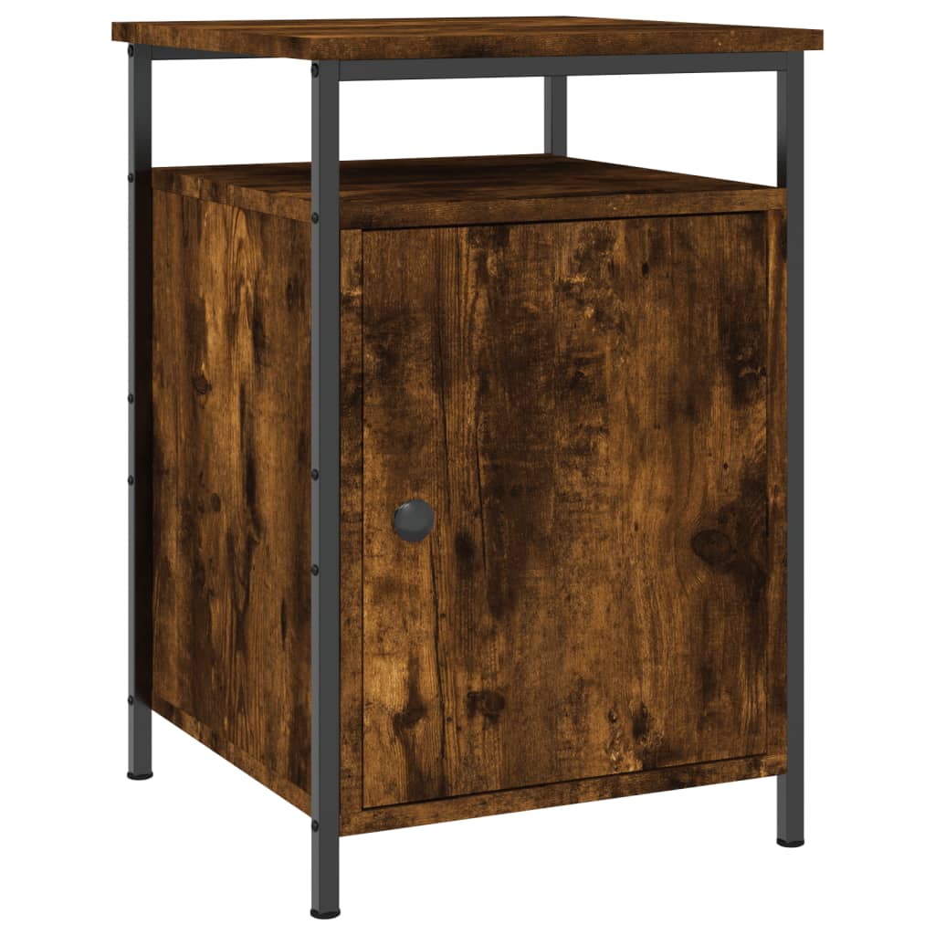 Nachtkastje 40X42X60 Cm Bewerkt Hout Gerookt Eikenkleurig