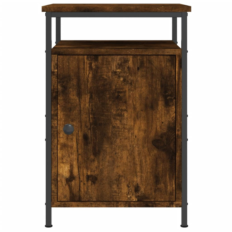 Nachtkastje 40X42X60 Cm Bewerkt Hout Gerookt Eikenkleurig