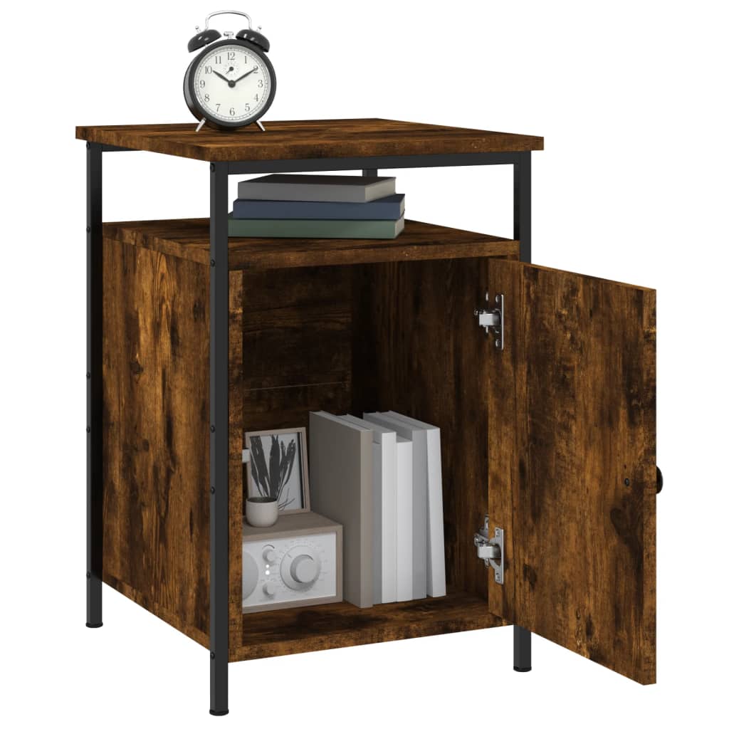 Nachtkastjes 2 St 40X42X60 Cm Bewerkt Hout Gerookt Eikenkleurig