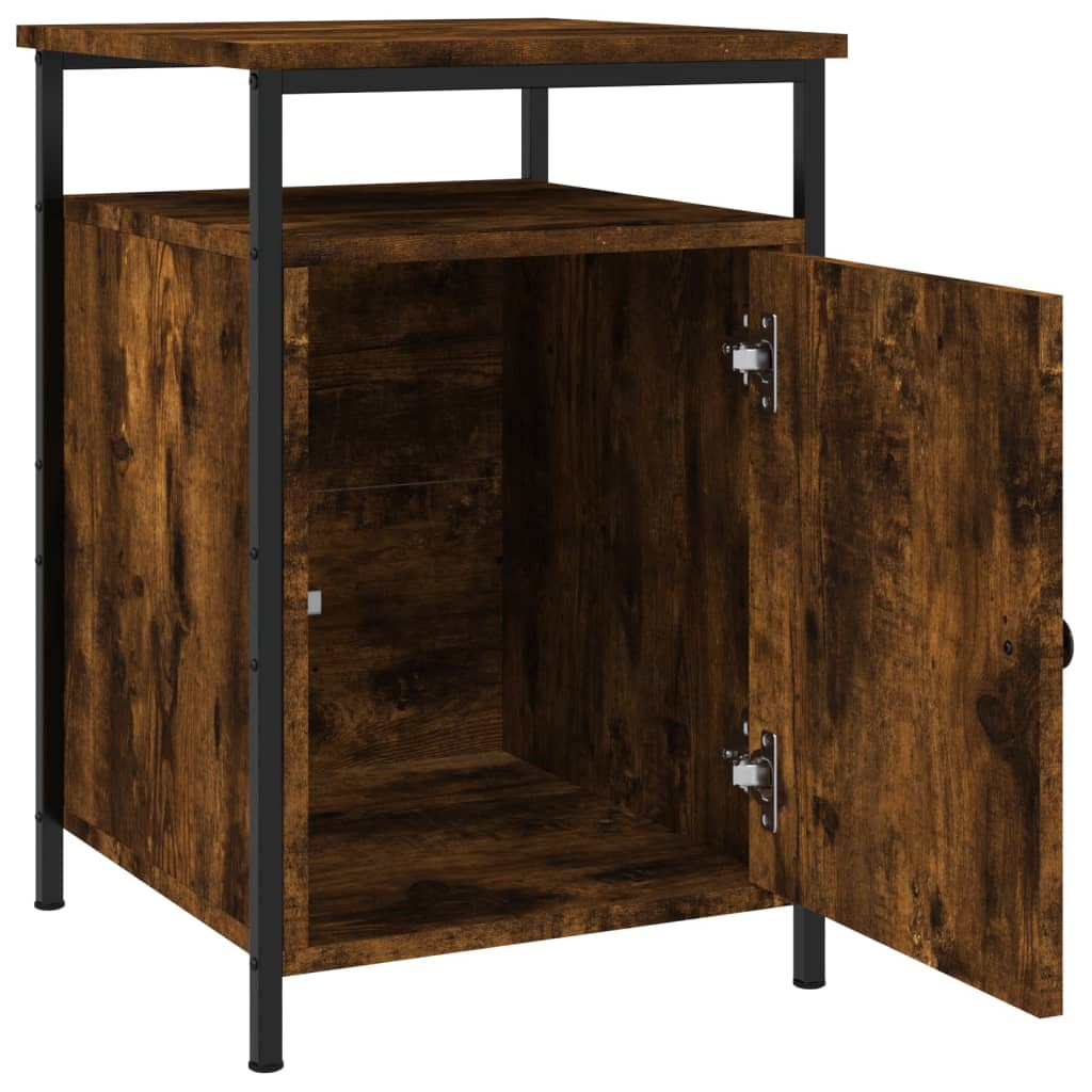Nachtkastjes 2 St 40X42X60 Cm Bewerkt Hout Gerookt Eikenkleurig