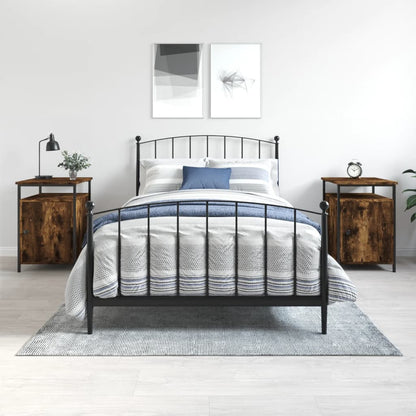 Nachtkastjes 2 St 40X42X60 Cm Bewerkt Hout Gerookt Eikenkleurig
