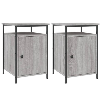 Nachtkastjes 40X4X60 Cm Bewerkt Hout Eiken 2 Grijs sonoma