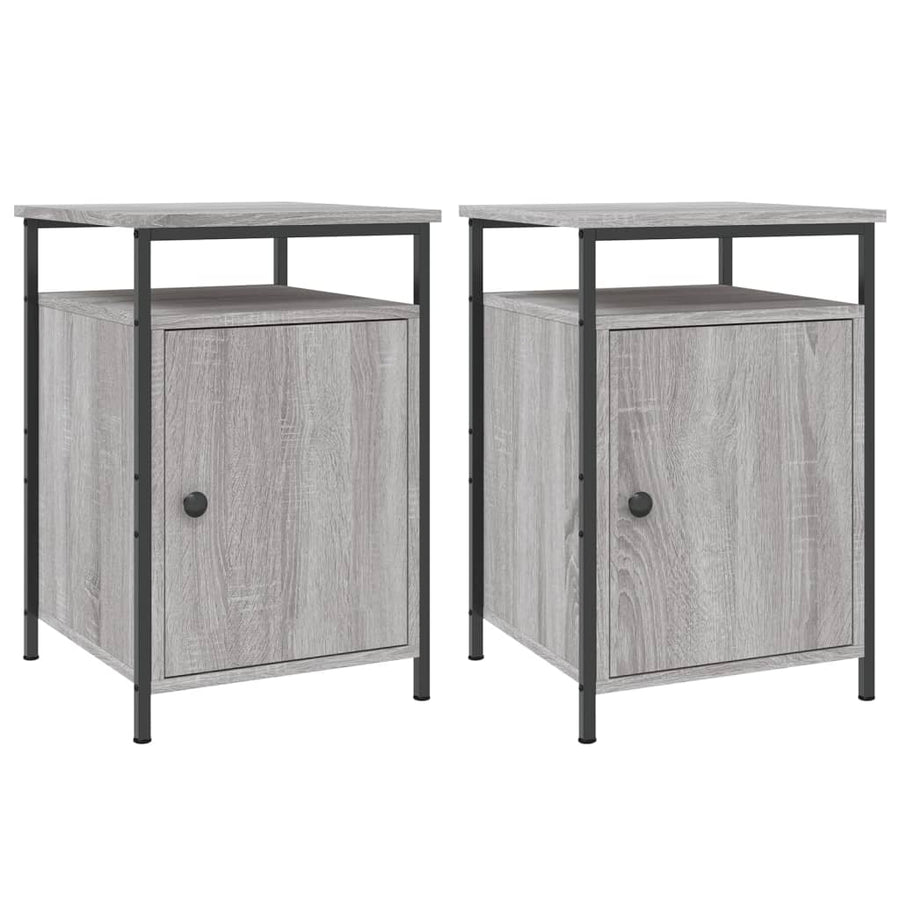 Nachtkastjes 40X4X60 Cm Bewerkt Hout Eiken 2 Grijs sonoma