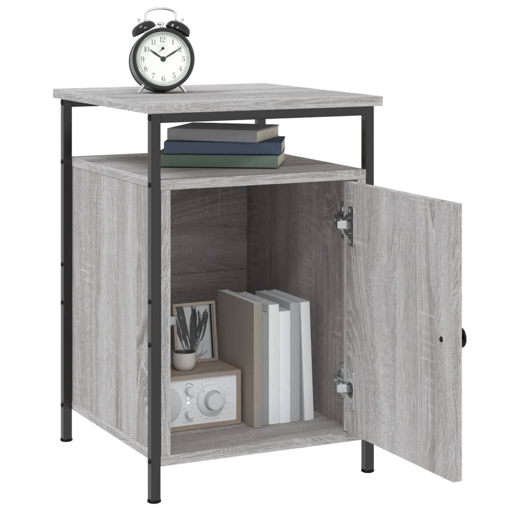 Nachtkastjes 40X4X60 Cm Bewerkt Hout Eiken 2 Grijs sonoma