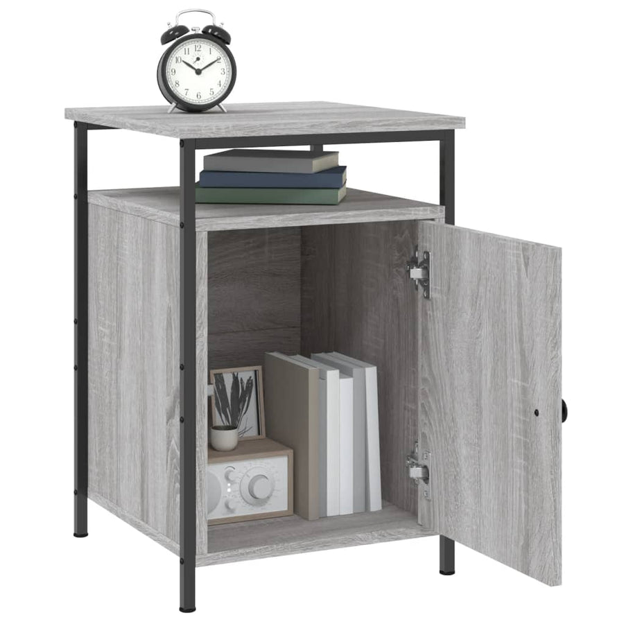 Nachtkastjes 40X4X60 Cm Bewerkt Hout Eiken 2 Grijs sonoma