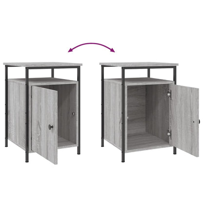 Nachtkastjes 40X4X60 Cm Bewerkt Hout Eiken 2 Grijs sonoma