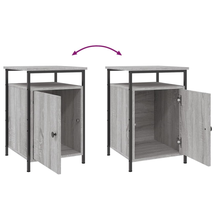 Nachtkastjes 40X4X60 Cm Bewerkt Hout Eiken 2 Grijs sonoma