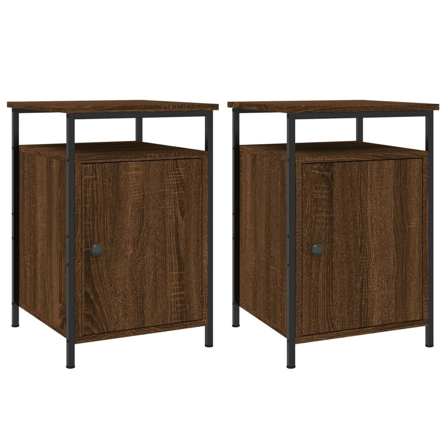 Nachtkastjes 40X4X60 Cm Bewerkt Hout Bruin Eikenkleur 2 Bruineiken