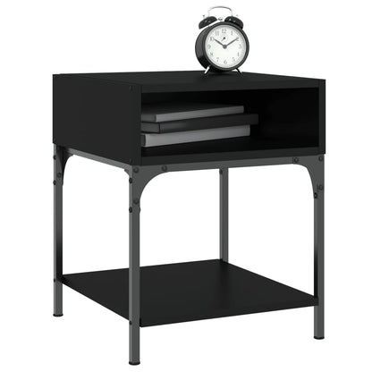 Nachtkastjes 2 St 40X41X50 Cm Bewerkt Hout Zwart
