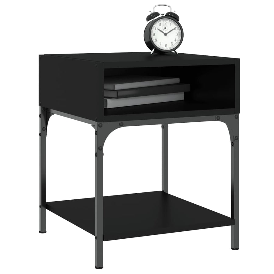 Nachtkastjes 2 St 40X41X50 Cm Bewerkt Hout Zwart
