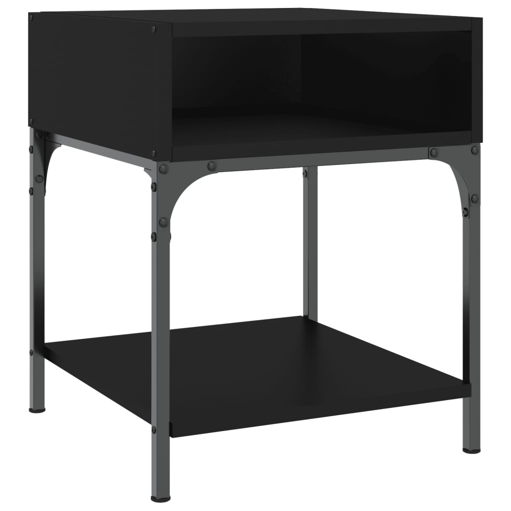 Nachtkastjes 2 St 40X41X50 Cm Bewerkt Hout Zwart