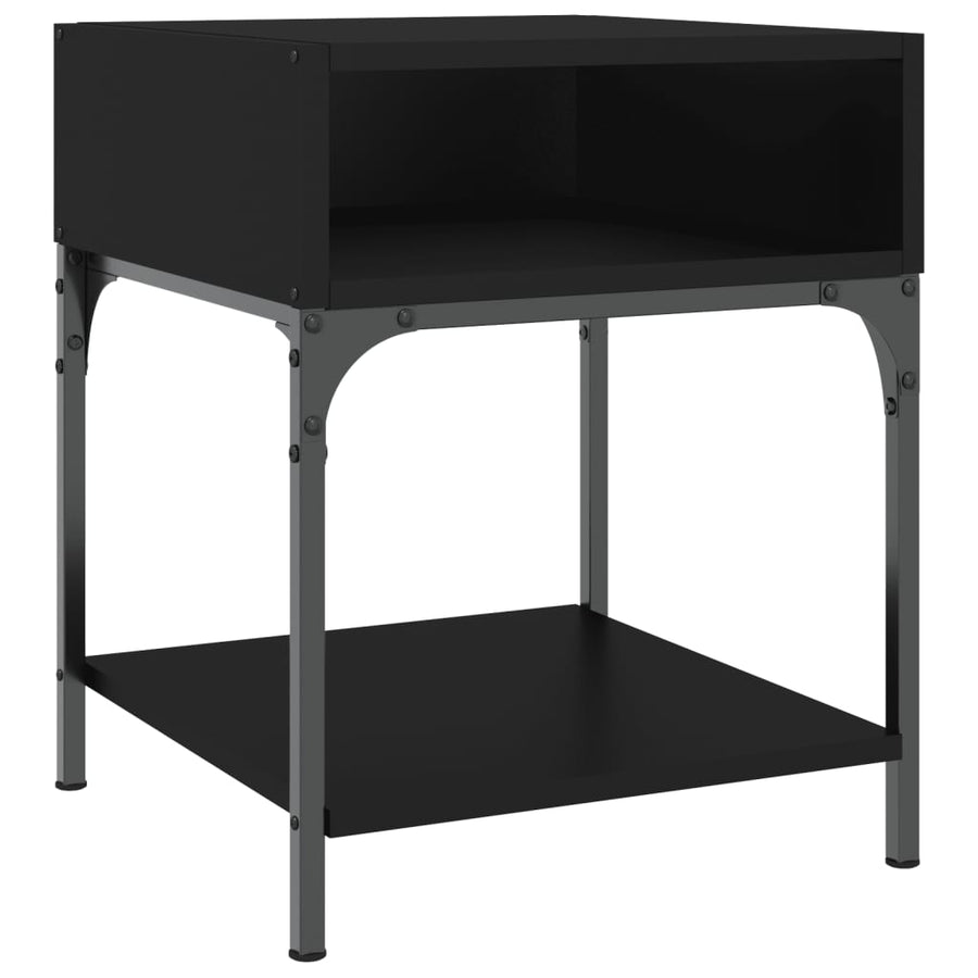 Nachtkastjes 2 St 40X41X50 Cm Bewerkt Hout Zwart